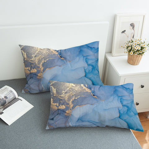 Image of Golden Splash Navy Wave  SWZT4312 Pillowcase