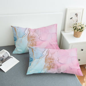 Golden Light Splash Blue & Pink SWZT4315 Pillowcase