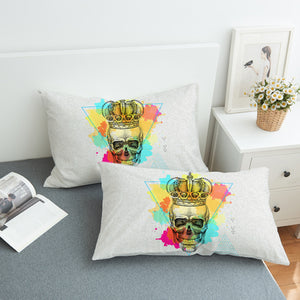 Watercolor Splash King Crown Skull  SWZT4319 Pillowcase