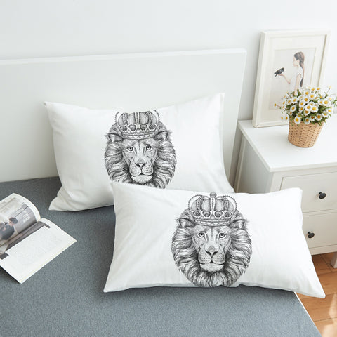 Image of B&W King Crown Lion  SWZT4320 Pillowcase