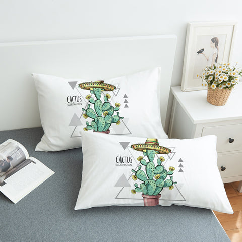Image of Westside Cartoon Cactus Triangle Illustration SWZT4324 Pillowcase