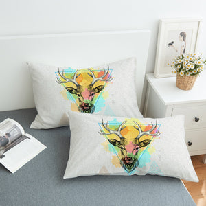 Colorful Splash Vintage Deer Triangle SWZT4327 Pillowcase