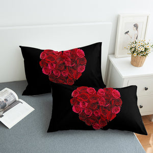 Roses in Heart Pattern SWZT4329 Pillowcase