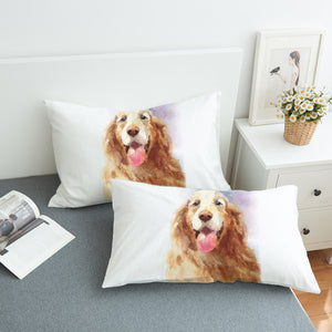 Happy Golden Retriever Watercolor Painting SWZT4335 Pillowcase