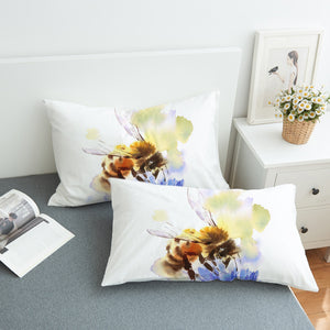 Flying Bee Watercolor Painting SWZT4405 Pillowcase