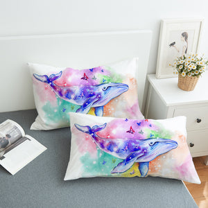 Galaxy Whale Colorful Background Watercolor Painting SWZT4413 Pillowcase