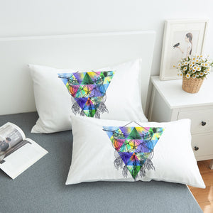 Dreamcatcher Sketch Colorful Triangles Background SWZT4422 Pillowcase