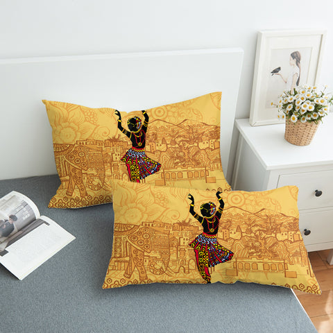 Image of Dancing Egyptian Lady In Aztec Clothes SWZT4426 Pillowcase