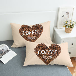 Love In Coffee Bean - Heart Shape SWZT4436 Pillowcase