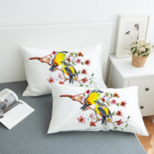 Yellow Sunbirds On Blossom Branchs SWZT4439 Pillowcase