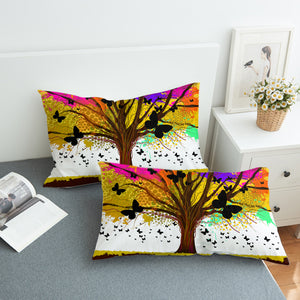 Colorful Huge Tree and Multi Butterflies SWZT4440 Pillowcase