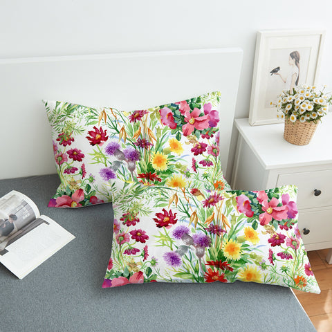 Image of Multi color Flowers In The Forest SWZT4443 Pillowcase