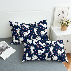 Lovely Alapaca Navy Theme SWZT4491 Pillowcase