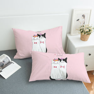 Cute My Sweet Loving Cats Pink Theme SWZT4507 Pillowcase