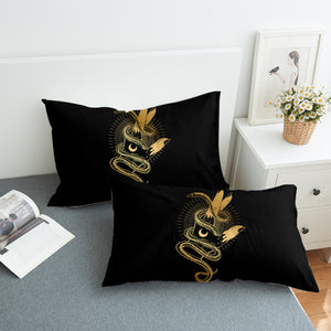 Golden Snake Rolling Up Hand  SWZT4511 Pillowcase