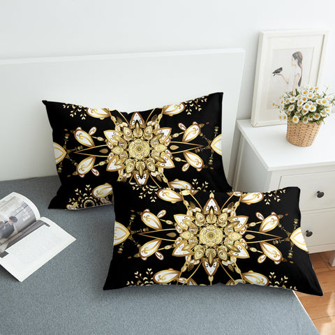 Image of Big Royal Golden & White Mandala SWZT4512 Pillowcase