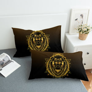 Modern Golden Lion Zodiac Black Theme SWZT4529 Pillowcase