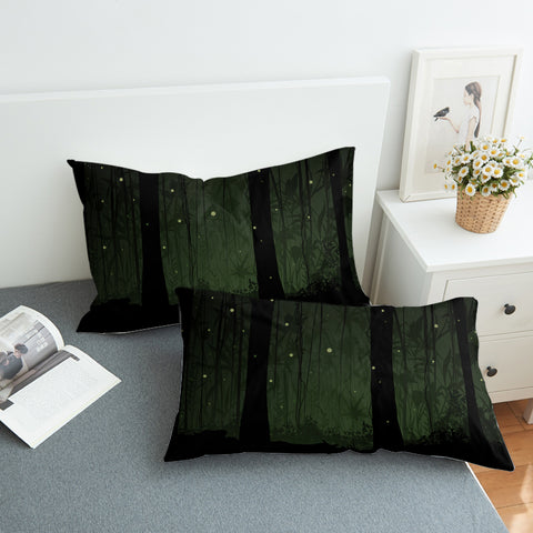 Image of Night Palm Trees Forest Green Light SWZT4531 Pillowcase