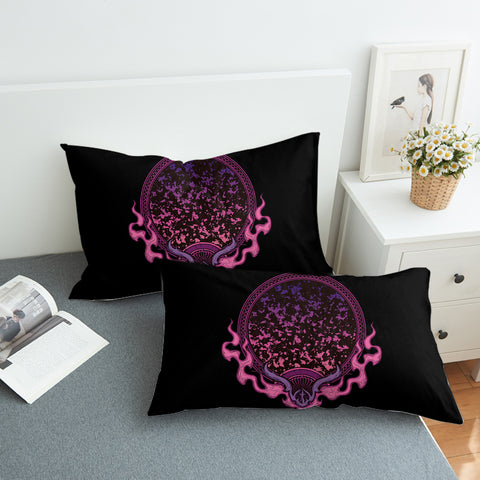Image of Magic Dark Pink Fire Mirror SWZT4537 Pillowcase