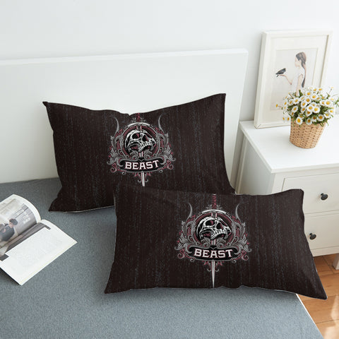 Image of Skull Knife Beast Metal Logo Black Theme SWZT4540 Pillowcase