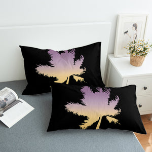 Gradient Purple Yellow Coconut Plant Shape SWZT4546 Pillowcase