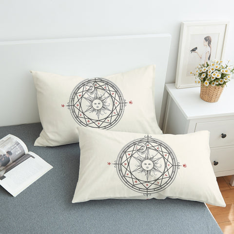 Image of Sun Moon Sign Zodiac Compass SWZT4579 Pillowcase