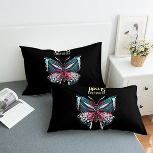 Colorful Butterfly Embroidery Effect SWZT4583 Pillowcase