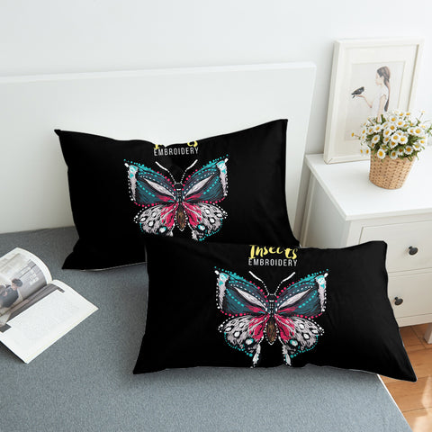 Image of Colorful Butterfly Embroidery Effect SWZT4583 Pillowcase