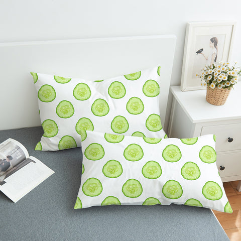 Image of Multi Cucumber White Theme SWZT4594 Pillowcase