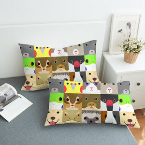 Products Cute Cartoon Animals Checkerboard SWZT4638 Pillowcase