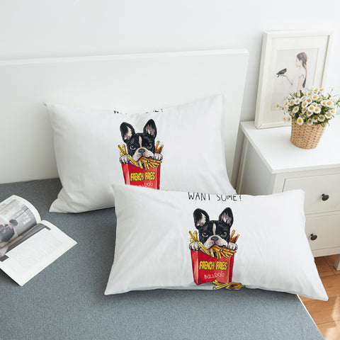 Image of French Fries Bulldog SWZT4653 Pillowcase