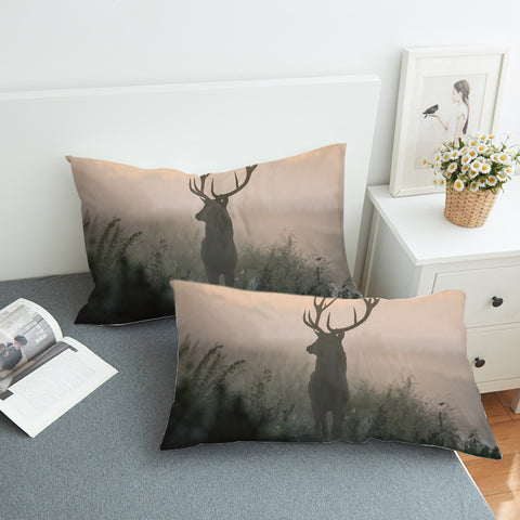 Image of Faded Deer In Forest SWZT4654 Pillowcase