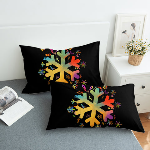 Image of Colorful Snowflake Pattern SWZT4656 Pillowcase