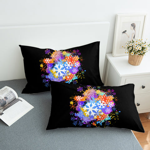 Image of Multi Color White Snowflake SWZT4661 Pillowcase