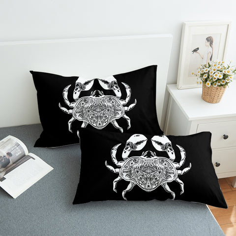 Image of B&W Tattoo Crab SWZT4663 Pillowcase