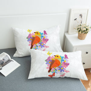 Pastel Geometric Sunbird & Butterflies SWZT4744 Pillowcase