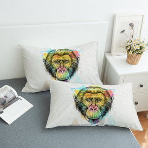 Colorful Watercolor Triangle Monkey SWZT4751 Pillowcase