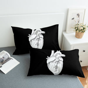 B&W Heart Sketch SWZT4756 Pillowcase