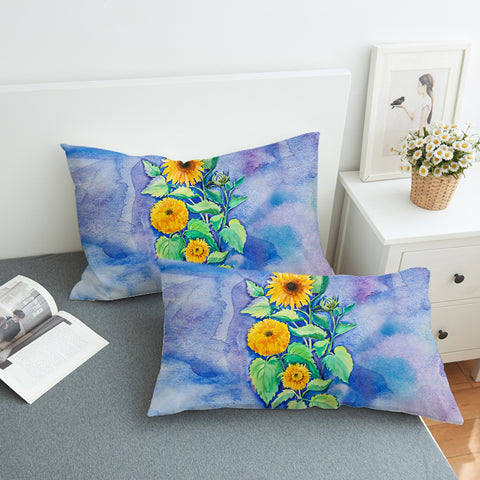 Image of Chrysanthemum Blue Cloud Theme SWZT5147 Pillowcase