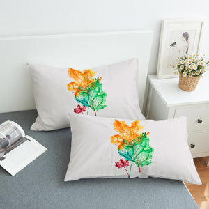 Colorful Maple Leaves White Theme  SWZT5148 Pillowcase