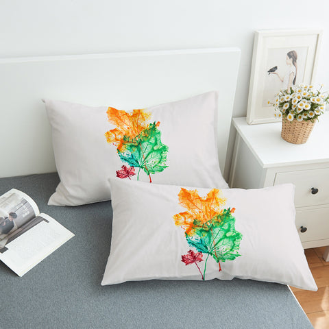 Image of Colorful Maple Leaves White Theme  SWZT5148 Pillowcase