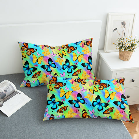 Image of Multi Colorful Butterflies Gradient Pastel Theme SWZT5166 Pillowcase