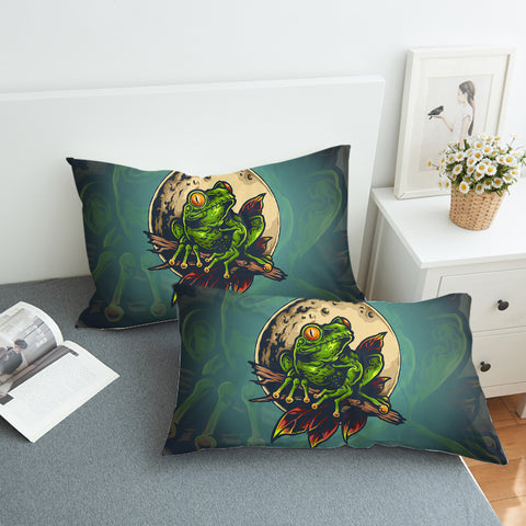 Image of Old School Color Frog Moon Night SWZT5176 Pillowcase
