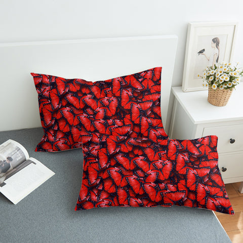 Image of Multi Red Butterflies SWZT5179 Pillowcase