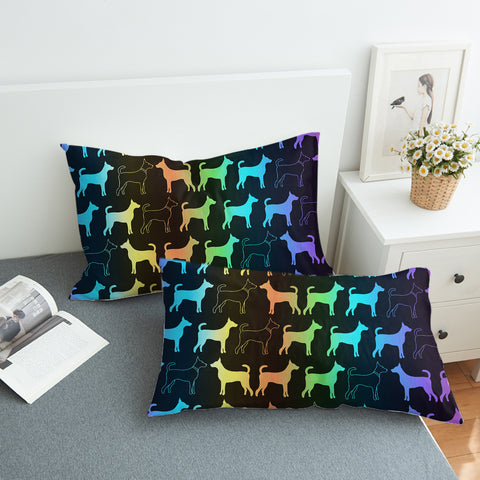 Image of Gradent Monogram Dog Shape SWZT5182 Pillowcase