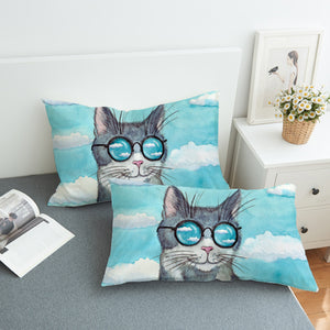 Cute Sunglasses Cat Light Cloud SWZT5195 Pillowcase
