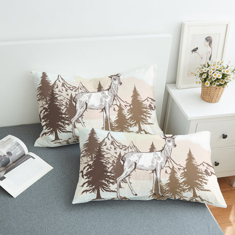 Image of Little Deer Forest Brown Theme SWZT5197 Pillowcase