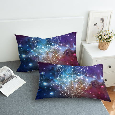 Image of Panther Geometric Line Galaxy Theme SWZT5198 Pillowcase