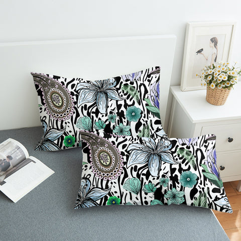 Image of Floral Leopard Pattern Bandana Art SWZT5205 Pillowcase
