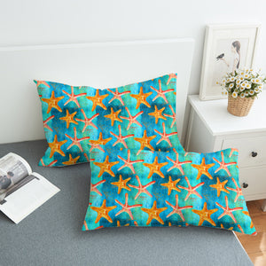 Multi Watercolor Starfish  SWZT5243 Pillowcase